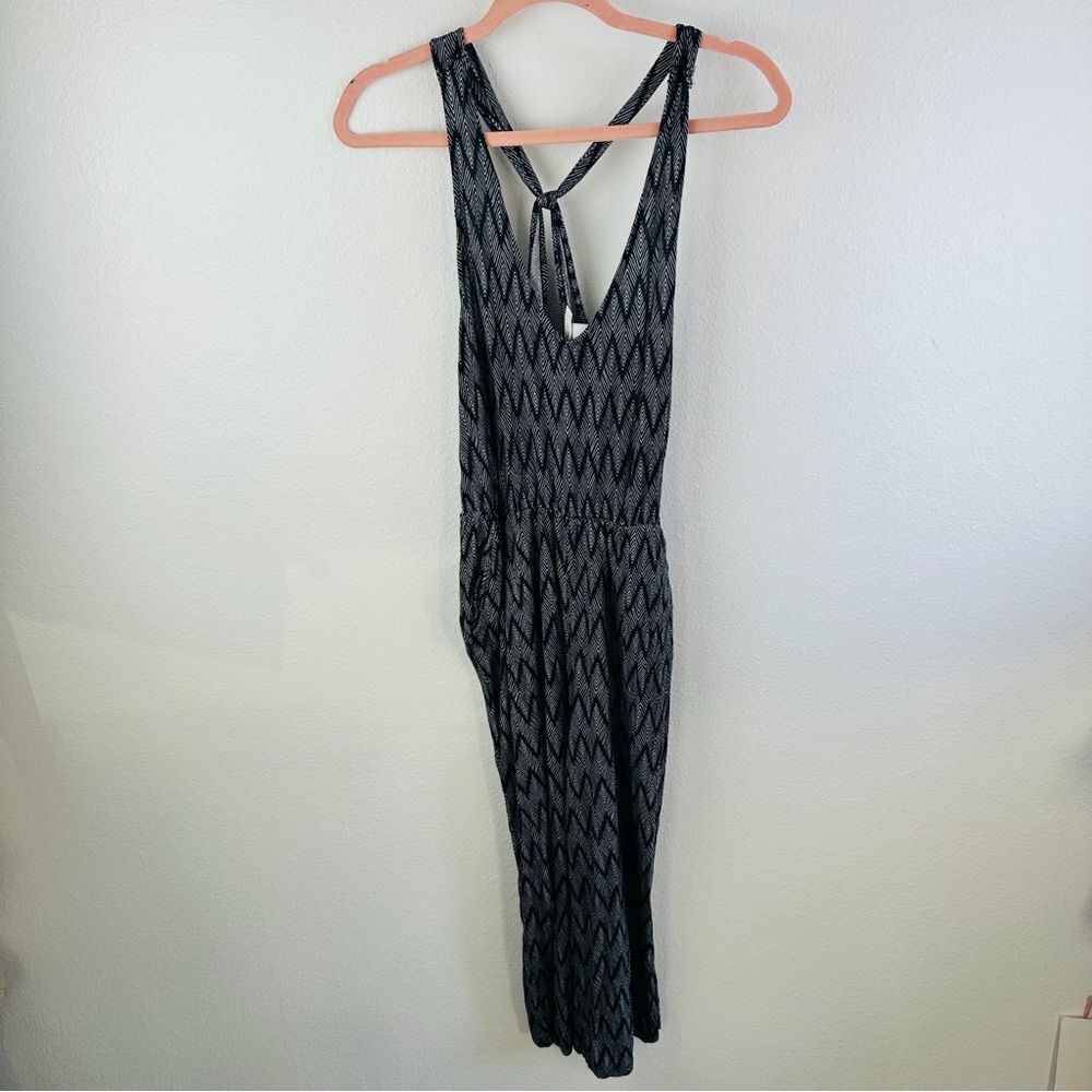 H&M Black White Strappy Chevron Jumpsuit Size S